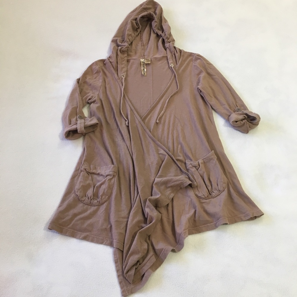 Eyeshadow Small mauve nude blush hooded cardigan